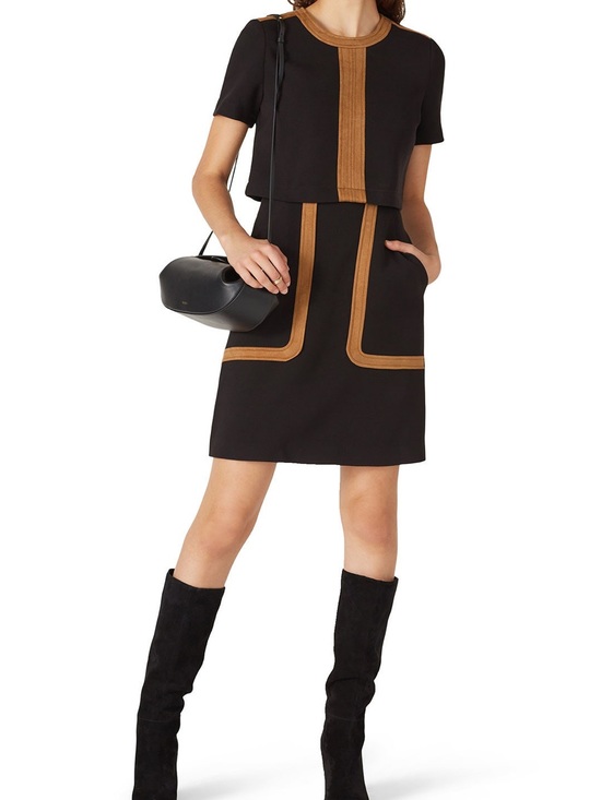Toccin Dresses & Skirts - RTR - Toccin Black Mini dress Tan Trim -fully lined Sz 4